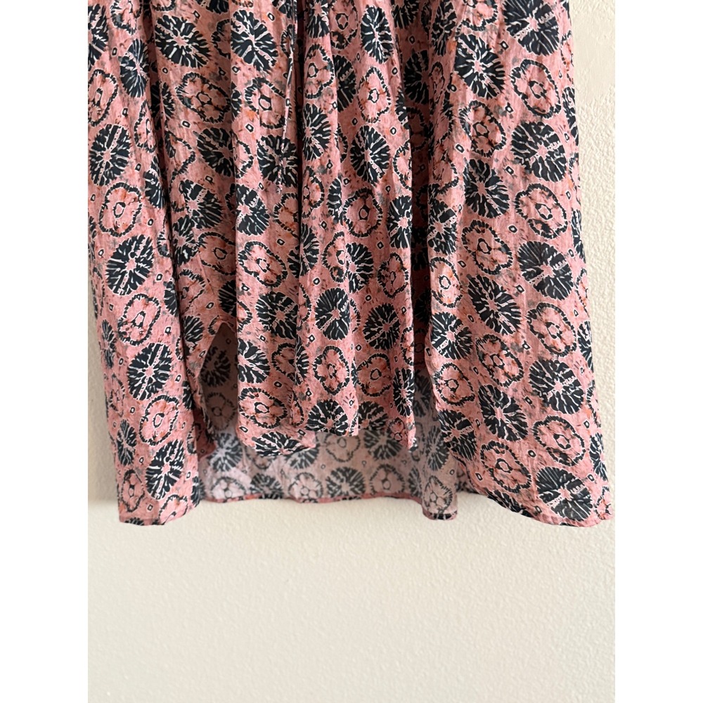 OneSeason Australia Pink Black Floral Cotton Lace Up Tunic Dress Womens Medium - Picture 5 of 7